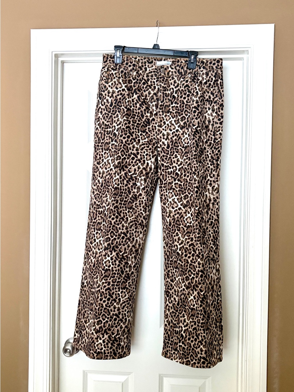 LOFT Leopard Print Wide Leg Jeans